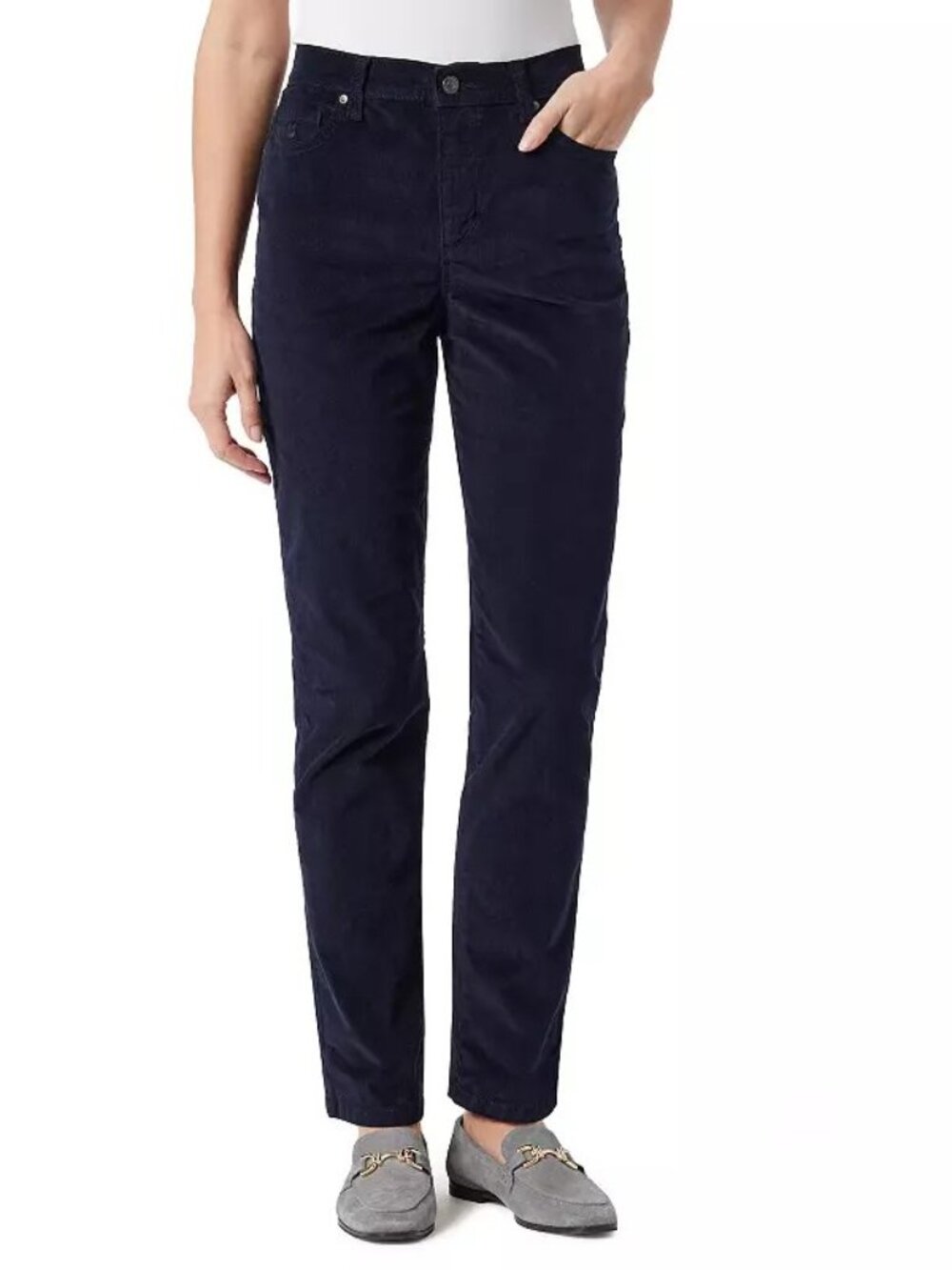 Women's Gloria Vanderbilt Amanda Corduroy 5 Pocket Jeans, Size 18 Regular, Black
